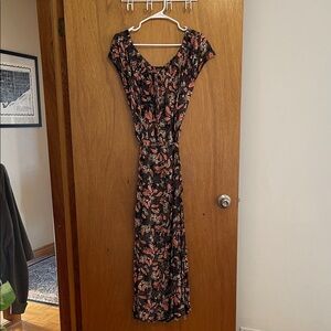 H&M Black and Pink Floral Maxi Dress